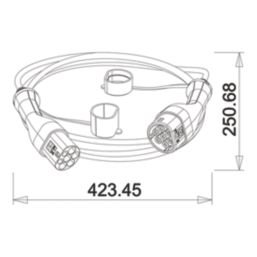LAP 32A 22kW 3-Phase Mode 3 Type 2 Plug Electrical Vehicle Charging Cable 6m