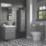 Bathroom Toilet Unit Grey Matt 551mm x 201mm x 800mm