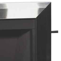 Be Modern Design Brushed Steel Slide Control Inset Gas Manual Fire 510mm x 123mm x 605mm