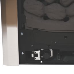 Be Modern Design Brushed Steel Slide Control Inset Gas Manual Fire 510mm x 123mm x 605mm