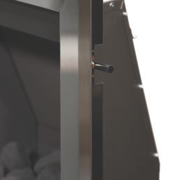 Be Modern Design Brushed Steel Slide Control Inset Gas Manual Fire 510mm x 123mm x 605mm