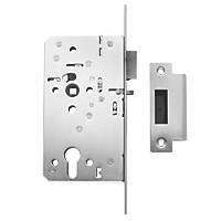 Briton Stainless Steel Euro Profile Mortice Night Latch - Square Forend 94mm Case - 60mm Backset