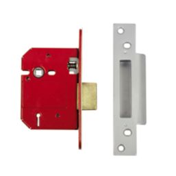 ERA Fire Rated  Satin Nickel BS 5-Lever Mortice Sashlock 76mm Case - 56mm Backset