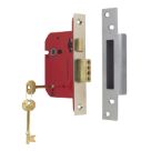 ERA Fire Rated  Satin Nickel BS 5-Lever Mortice Sashlock 76mm Case - 56mm Backset