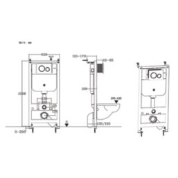 Wall-Hung WC Frame with Slim Cistern 1068mm