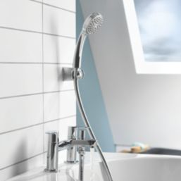 Aqualisa Central Chrome 123mm Deck Mounted Dual Control Manual Shower Mixer Tap