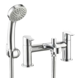 Aqualisa Central Chrome 123mm Deck Mounted Dual Control Manual Shower Mixer Tap