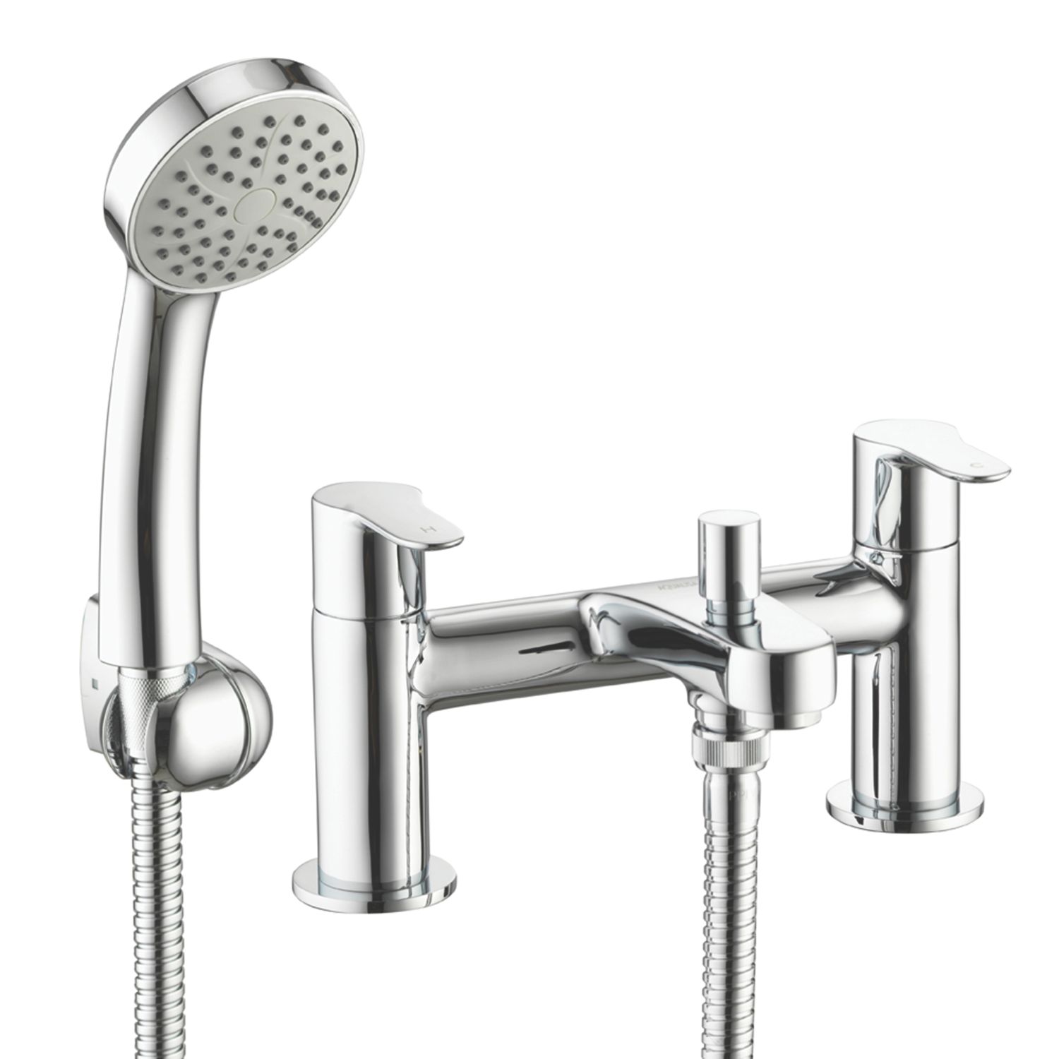 Aqualisa Central Chrome 123mm Deck Mounted Dual Control Thermostatic Shower Mixer Tap (595AJ)