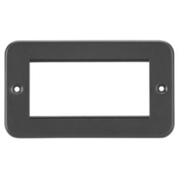 Knightsbridge  4-Module Modular Metal Clad Faceplate Black