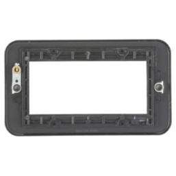 Knightsbridge  4-Module Modular Metal Clad Faceplate Black