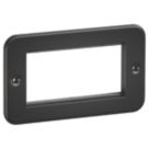 Knightsbridge  4-Module Modular Metal Clad Faceplate Black