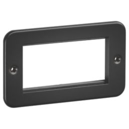 Knightsbridge  4-Module Modular Metal Clad Faceplate Black