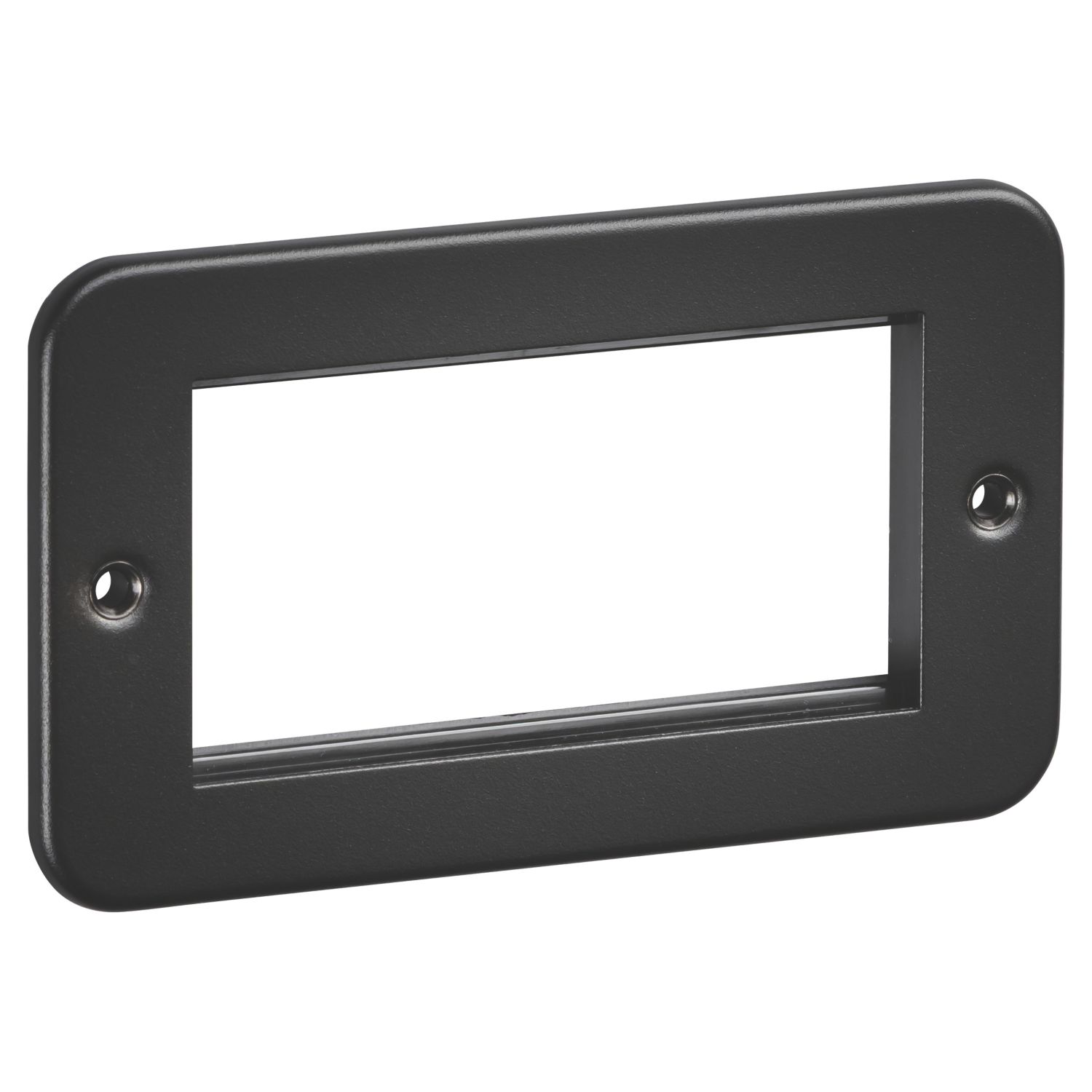 Knightsbridge 4-Module Modular Metal Clad Faceplate Black (595AM)