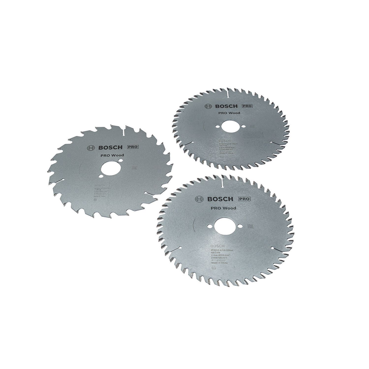 Bosch Pro Wood Circular Saw Blades 190mm x 30mm 24T / 48T 3 Pack (595EH)