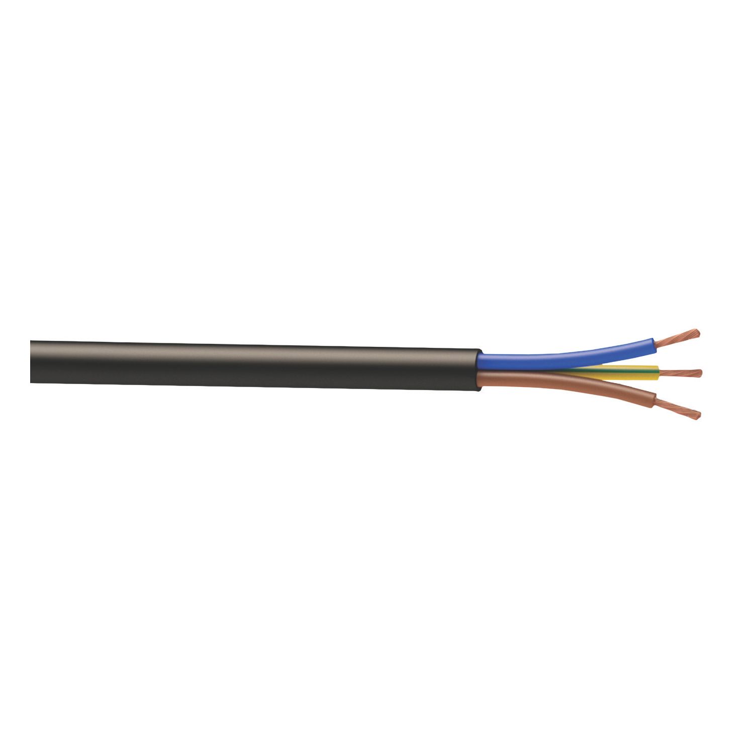 Time 3183Y Black 3-Core 1.5mm² Flexible Cable 10m Coil (595JY)
