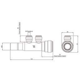 Flomasta  Plastic Push-Fit Reducing 2 Port Manifold 22mm x 10mm