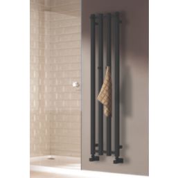 Reina 800mm x 260mm 890BTU Black Flat Designer Towel Radiator