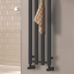 Reina 800mm x 260mm 890BTU Black Flat Designer Towel Radiator