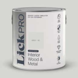 LickPro 2.5Ltr Grey 01 Satin Water-Based Trim Paint