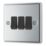 LAP  20A 16AX 3-Gang 2-Way Light Switch  Polished Chrome with Black Inserts