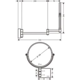 Hansgrohe AddStoris Shaving Mirror Polished Gold Optic 208mm x 344mm x 283mm