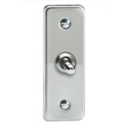 Varilight  10A 1-Gang 2-Way Architrave Light Switch  Polished Chrome with Colour-Matched Inserts