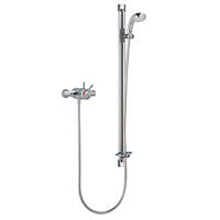 Mira Select Flex Rear-Fed Exposed Chrome/Brushed Chrome Thermostatic Mixer Shower