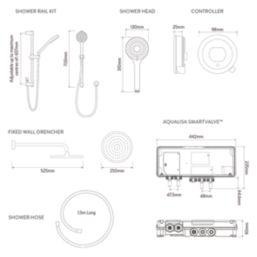 Aqualisa Optic Q Gravity-Pumped Rear-Fed Chrome Thermostatic Dual Outlet Smart Shower with Wall-Fixed Head