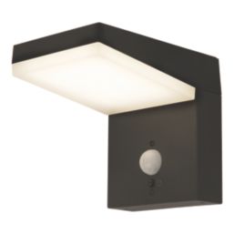 LAP Tomman Outdoor LED Solar Wall Light With PIR Sensor Black 850lm