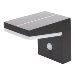 LAP Tomman Outdoor LED Solar Wall Light With PIR Sensor Black 850lm