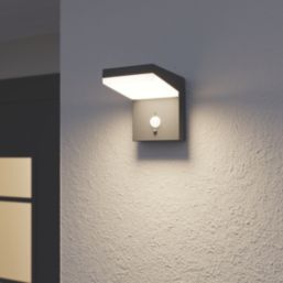 LAP Tomman Outdoor LED Solar Wall Light With PIR Sensor Black 850lm