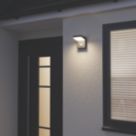 LAP Tomman Outdoor LED Solar Wall Light With PIR Sensor Black 850lm