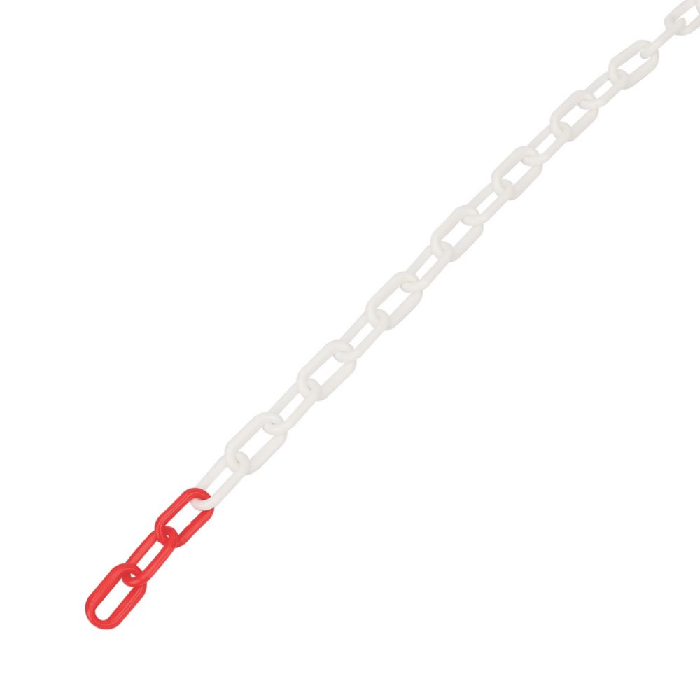 Essentials Signalling Chain Red/White 5m - Screwfix