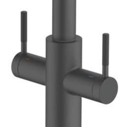 Clearwater Topaz TOP30MB Double Lever Tap with Twin Spray Pull-Out Matt Black