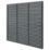 Forest  Single-Slatted  Garden Fence Panel Anthracite Grey 6' x 6' Pack of 3