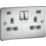 Knightsbridge  13A 2-Gang SP Switched Socket + 4.0A 20W 2-Outlet Type A & C USB Charger Polished Chrome with Grey Inserts