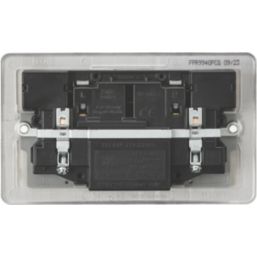 Knightsbridge  13A 2-Gang SP Switched Socket + 4.0A 20W 2-Outlet Type A & C USB Charger Polished Chrome with Grey Inserts