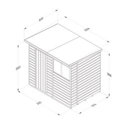 Forest Beckwood 7' x 5' (Nominal) Pent Shiplap Timber Shed