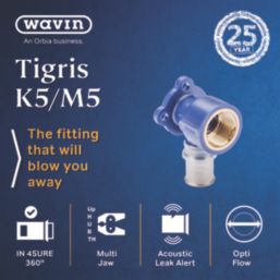 Wavin Tigris  Multi-Layer Composite Press-Fit Adapting 90° BSP Female Plate Elbow 0.75" x 20mm 10 Pack