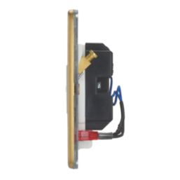 Contactum Lyric 13A Unswitched Fused Spur & Flex Outlet with Neon Brushed Brass with White Inserts