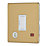 Contactum Lyric 13A Unswitched Fused Spur & Flex Outlet with Neon Brushed Brass with White Inserts