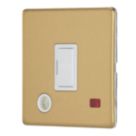 Contactum Lyric 13A Unswitched Fused Spur & Flex Outlet with Neon Brushed Brass with White Inserts