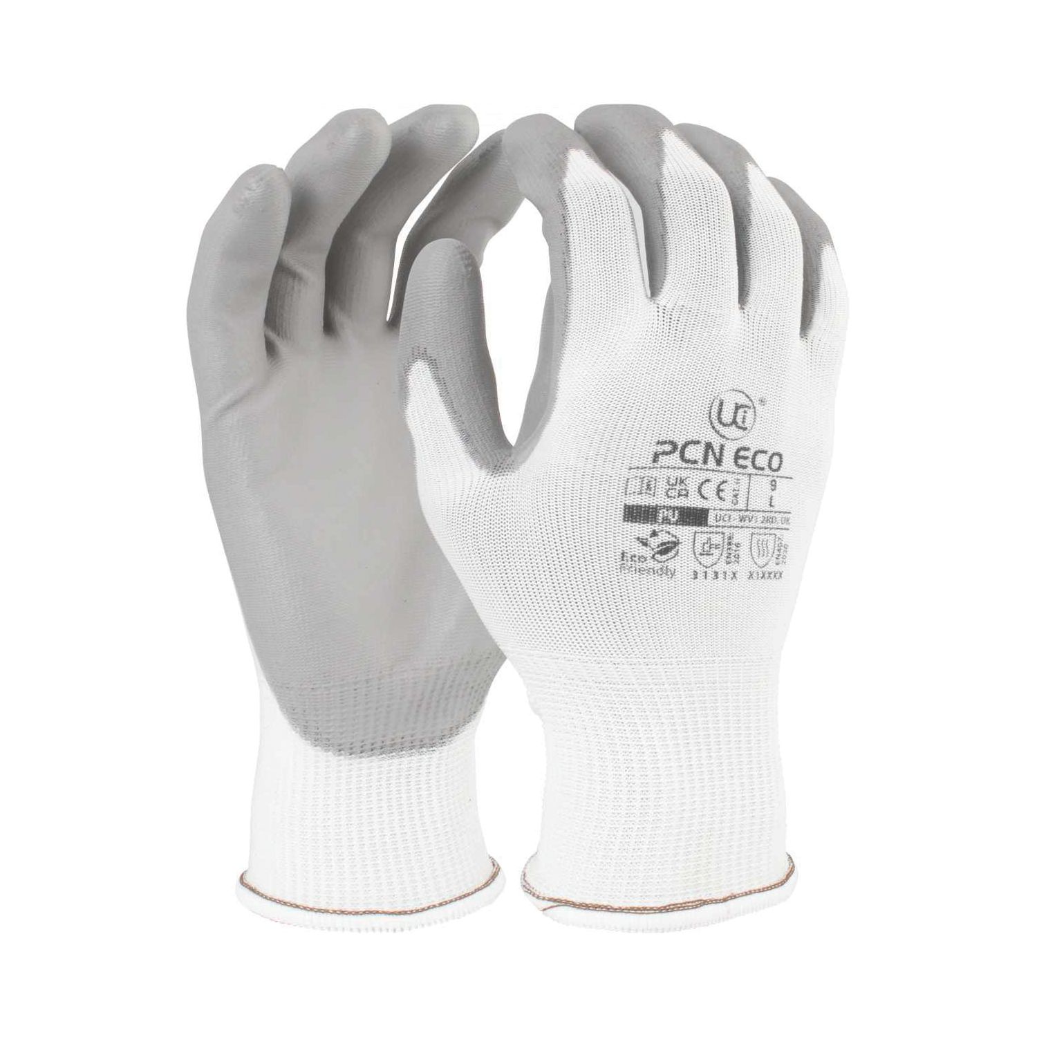 UCI PCN-ECO General Handling Gloves White/Grey Large (596RX)
