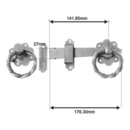 Smith & Locke Twisted Ring Gate Latch Silver 152mm