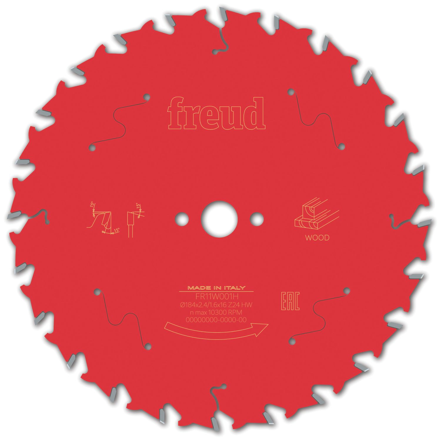 Freud Wood Circular Saw Blade 184mm x 16mm 24T (596VX)