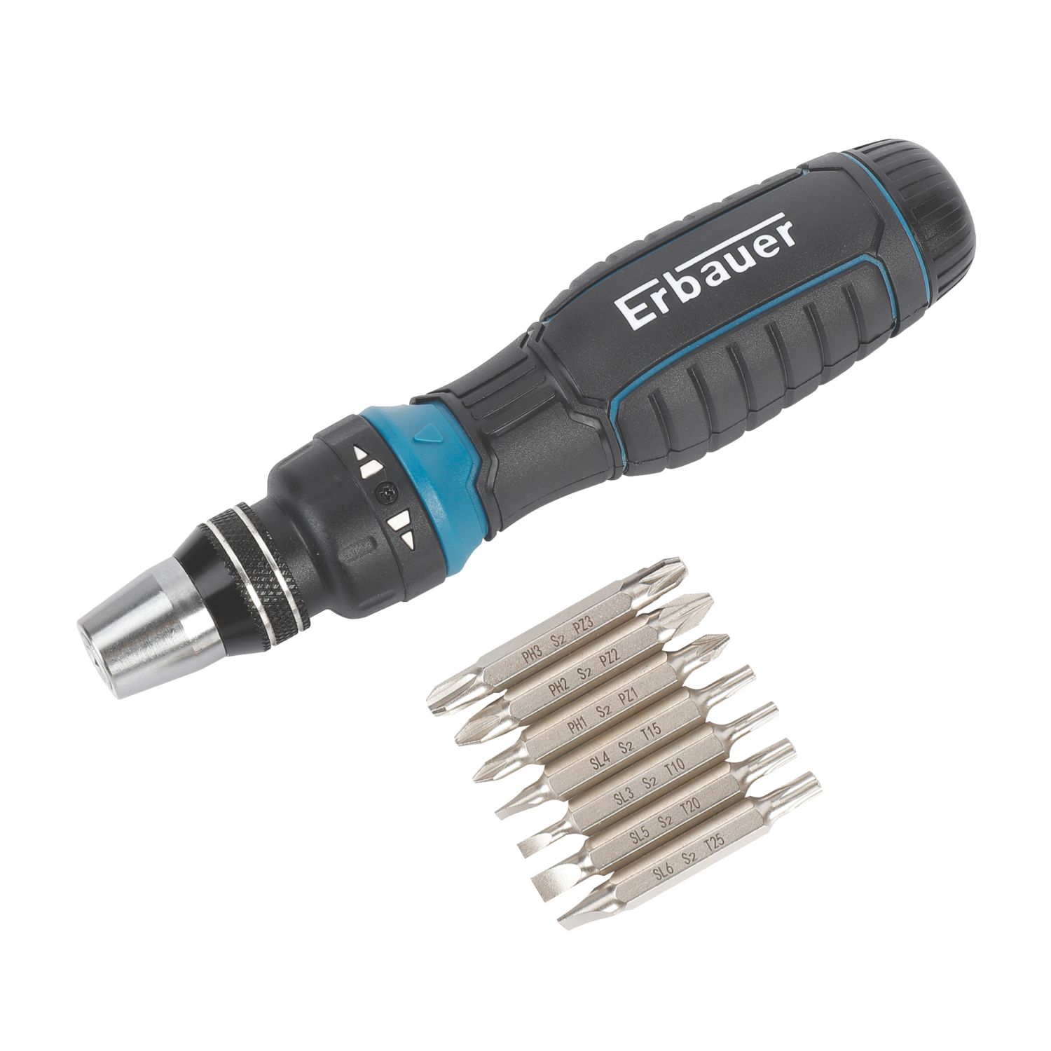 Erbauer Ratchet Screwdriver & Bit Set 8 Pieces (596XH)
