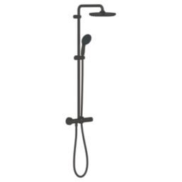 Grohe Vitalio Start 250 HP Rear-Fed Exposed Matt Black Thermostatic Shower System