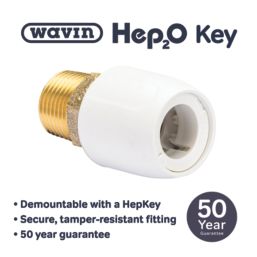 Hep2O  Plastic Push-Fit Adapting Male Coupler 15mm x 1/2"