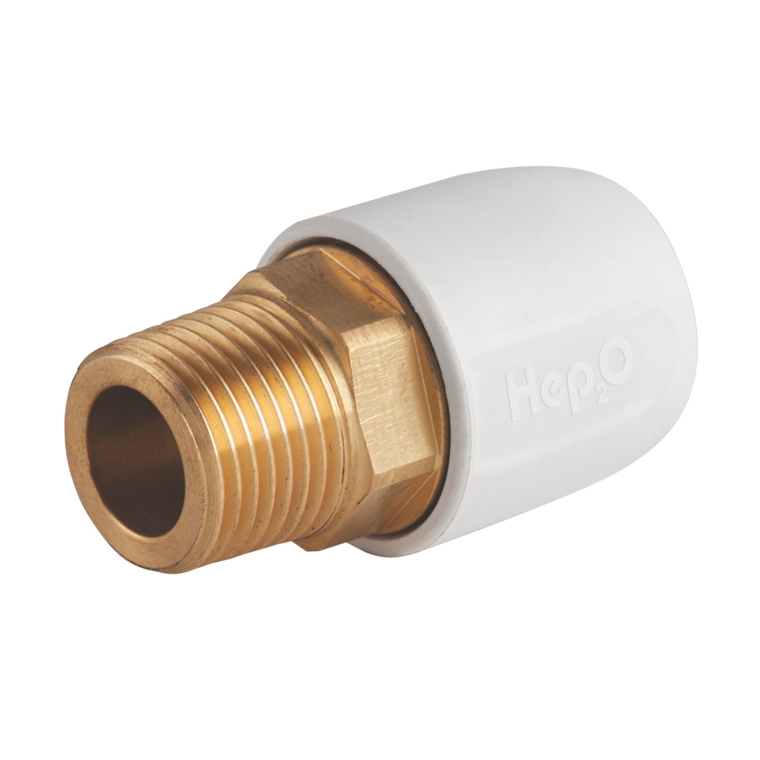 Hep2O Plastic Push-Fit Adapting Male Coupler 15mm x 1/2" (5970F)