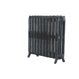 Arroll 760mm x 834mm 4913BTU Black / Silver Cast Iron 3 Column Radiator